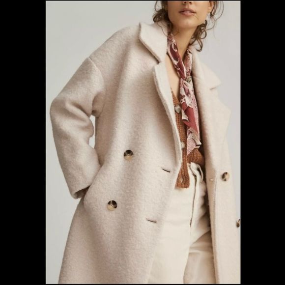 Anthropologie Jackets & Blazers - ANTHROPOLOGIE BOUCLE WOOL COCOON COAT 3X NWT